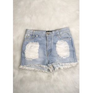 John Galt High Rise Button Fly Distressed